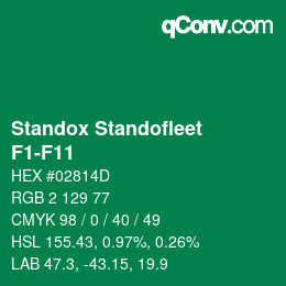 Farbcode: Standox Standofleet - F1-F11 | qconv.com