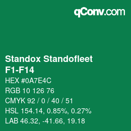 Code couleur: Standox Standofleet - F1-F14 | qconv.com