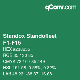 Código de color: Standox Standofleet - F1-F15 | qconv.com