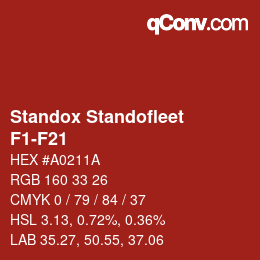 Color code: Standox Standofleet - F1-F21 | qconv.com