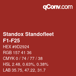 Color code: Standox Standofleet - F1-F25 | qconv.com