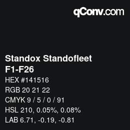 Código de color: Standox Standofleet - F1-F26 | qconv.com