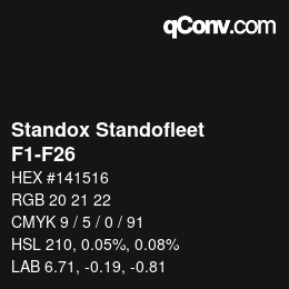 Código de color: Standox Standofleet - F1-F26 | qconv.com