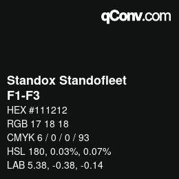 Código de color: Standox Standofleet - F1-F3 | qconv.com