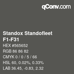 Código de color: Standox Standofleet - F1-F31 | qconv.com