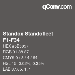 Code couleur: Standox Standofleet - F1-F34 | qconv.com