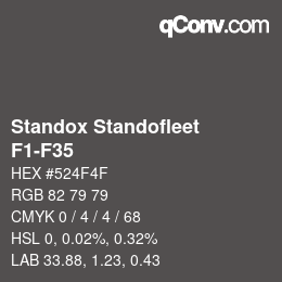 Código de color: Standox Standofleet - F1-F35 | qconv.com