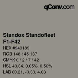 Color code: Standox Standofleet - F1-F42 | qconv.com