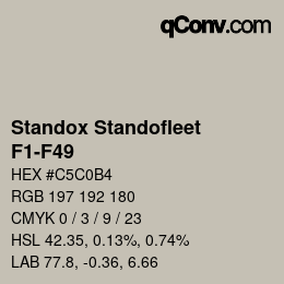 Color code: Standox Standofleet - F1-F49 | qconv.com