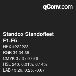Farbcode: Standox Standofleet - F1-F5 | qconv.com