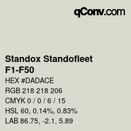 Farbcode: Standox Standofleet - F1-F50 | qconv.com