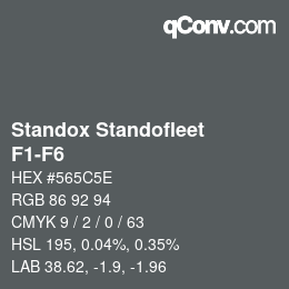 颜色代码: Standox Standofleet - F1-F6 | qconv.com