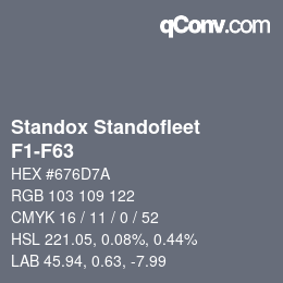 Color code: Standox Standofleet - F1-F63 | qconv.com
