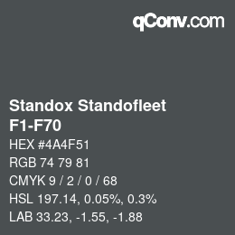 Código de color: Standox Standofleet - F1-F70 | qconv.com