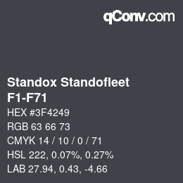 Color code: Standox Standofleet - F1-F71 | qconv.com