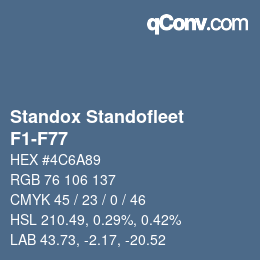 Código de color: Standox Standofleet - F1-F77 | qconv.com