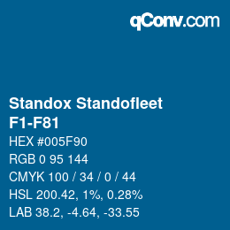 Código de color: Standox Standofleet - F1-F81 | qconv.com