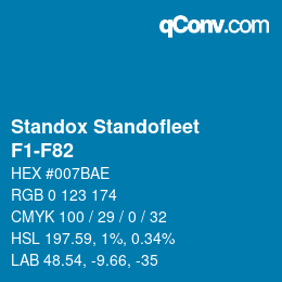 颜色代码: Standox Standofleet - F1-F82 | qconv.com