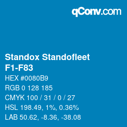 カラーコード: Standox Standofleet - F1-F83 | qconv.com