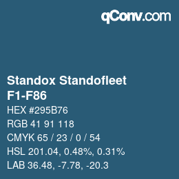Code couleur: Standox Standofleet - F1-F86 | qconv.com