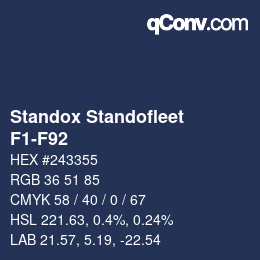 Color code: Standox Standofleet - F1-F92 | qconv.com