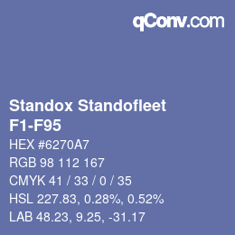 Color code: Standox Standofleet - F1-F95 | qconv.com