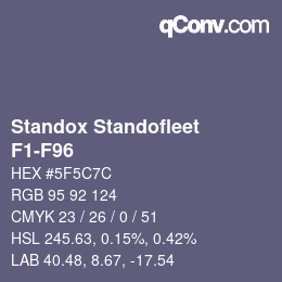 Color code: Standox Standofleet - F1-F96 | qconv.com