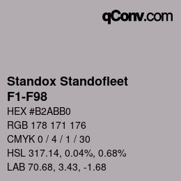 Código de color: Standox Standofleet - F1-F98 | qconv.com