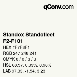 Código de color: Standox Standofleet - F2-F101 | qconv.com
