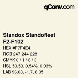 Color code: Standox Standofleet - F2-F102 | qconv.com