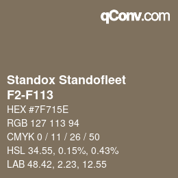 颜色代码: Standox Standofleet - F2-F113 | qconv.com