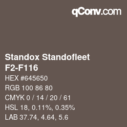 Código de color: Standox Standofleet - F2-F116 | qconv.com