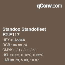 Código de color: Standox Standofleet - F2-F117 | qconv.com