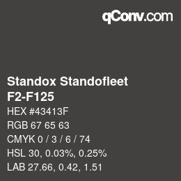Código de color: Standox Standofleet - F2-F125 | qconv.com
