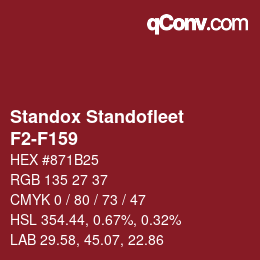 Código de color: Standox Standofleet - F2-F159 | qconv.com