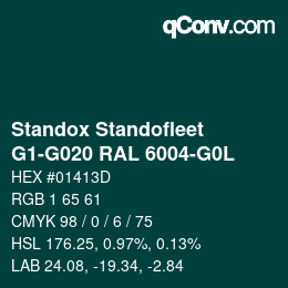 Color code: Standox Standofleet - G1-G020 RAL 6004-G0L | qconv.com