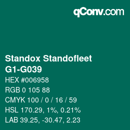 Código de color: Standox Standofleet - G1-G039 | qconv.com