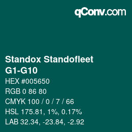 Farbcode: Standox Standofleet - G1-G10 | qconv.com