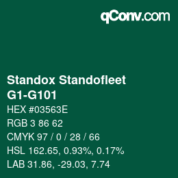 Código de color: Standox Standofleet - G1-G101 | qconv.com