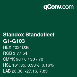 Color code: Standox Standofleet - G1-G103 | qconv.com
