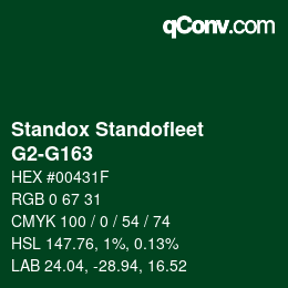 Código de color: Standox Standofleet - G2-G163 | qconv.com