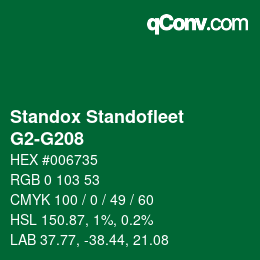 颜色代码: Standox Standofleet - G2-G208 | qconv.com