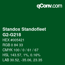 Código de color: Standox Standofleet - G2-G218 | qconv.com