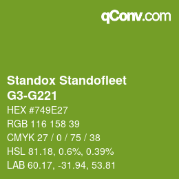 Code couleur: Standox Standofleet - G3-G221 | qconv.com