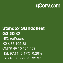 Código de color: Standox Standofleet - G3-G232 | qconv.com