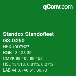 Código de color: Standox Standofleet - G3-G250 | qconv.com