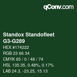 Farbcode: Standox Standofleet - G3-G289 | qconv.com