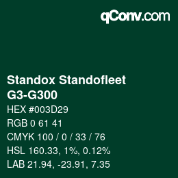 Color code: Standox Standofleet - G3-G300 | qconv.com