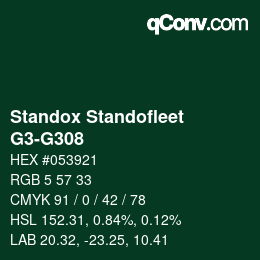Código de color: Standox Standofleet - G3-G308 | qconv.com