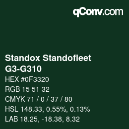 Color code: Standox Standofleet - G3-G310 | qconv.com